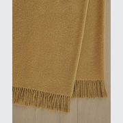 Weave Home Nevis Throw - Camel | NZ Lambswool gallery detail image
