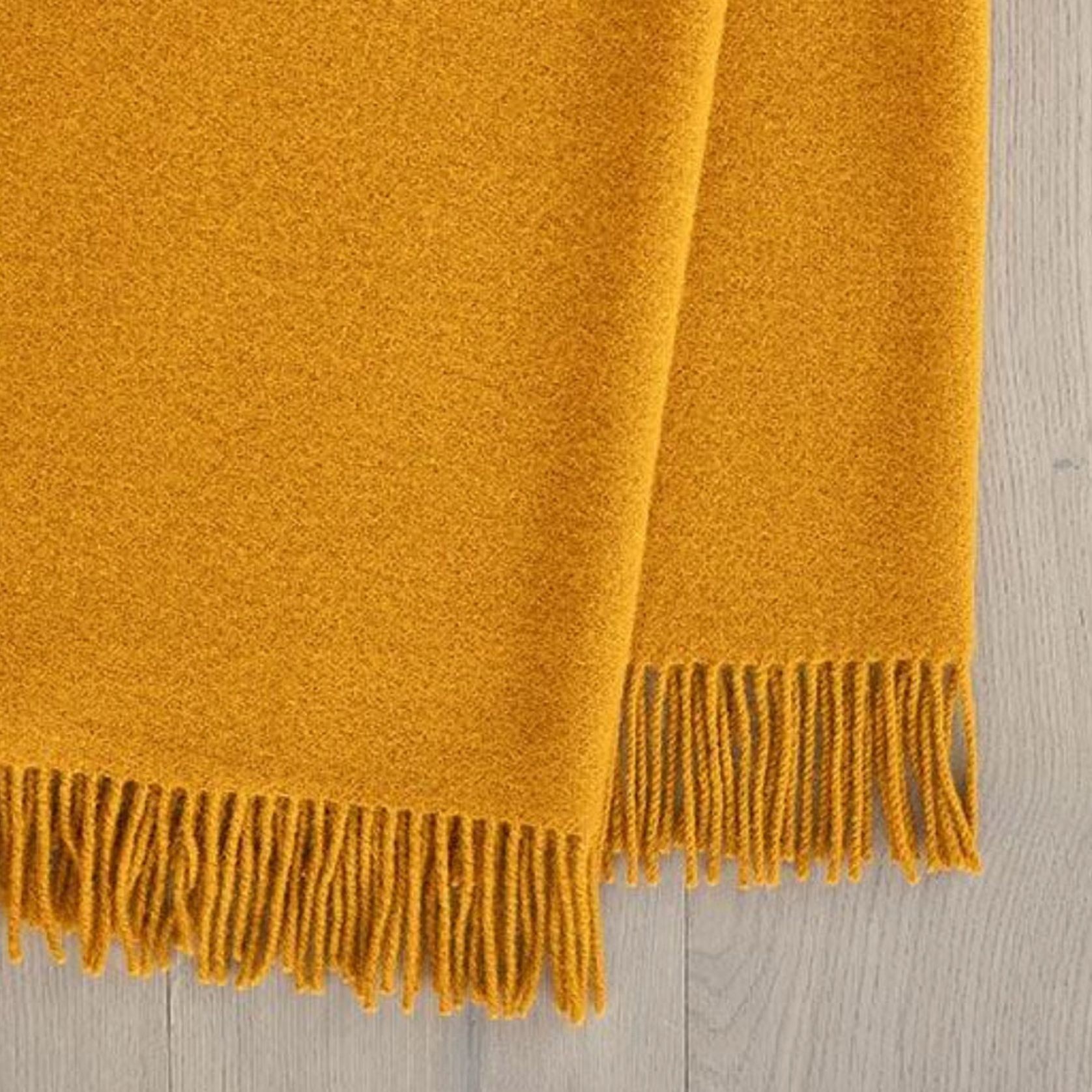 Weave Home Nevis Throw - Saffron | NZ Lambswool gallery detail image