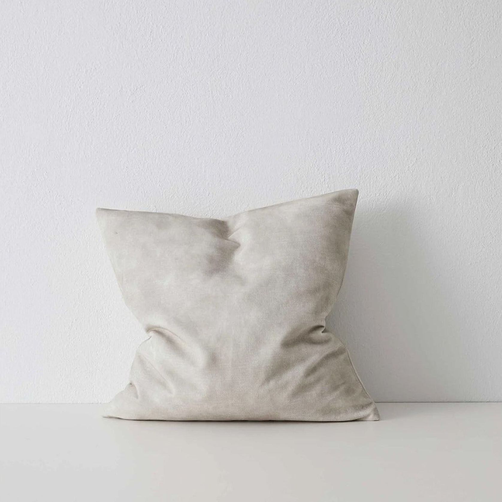 Weave Home Ava Velvet Cushion - Ecru | 50 x 50cm gallery detail image