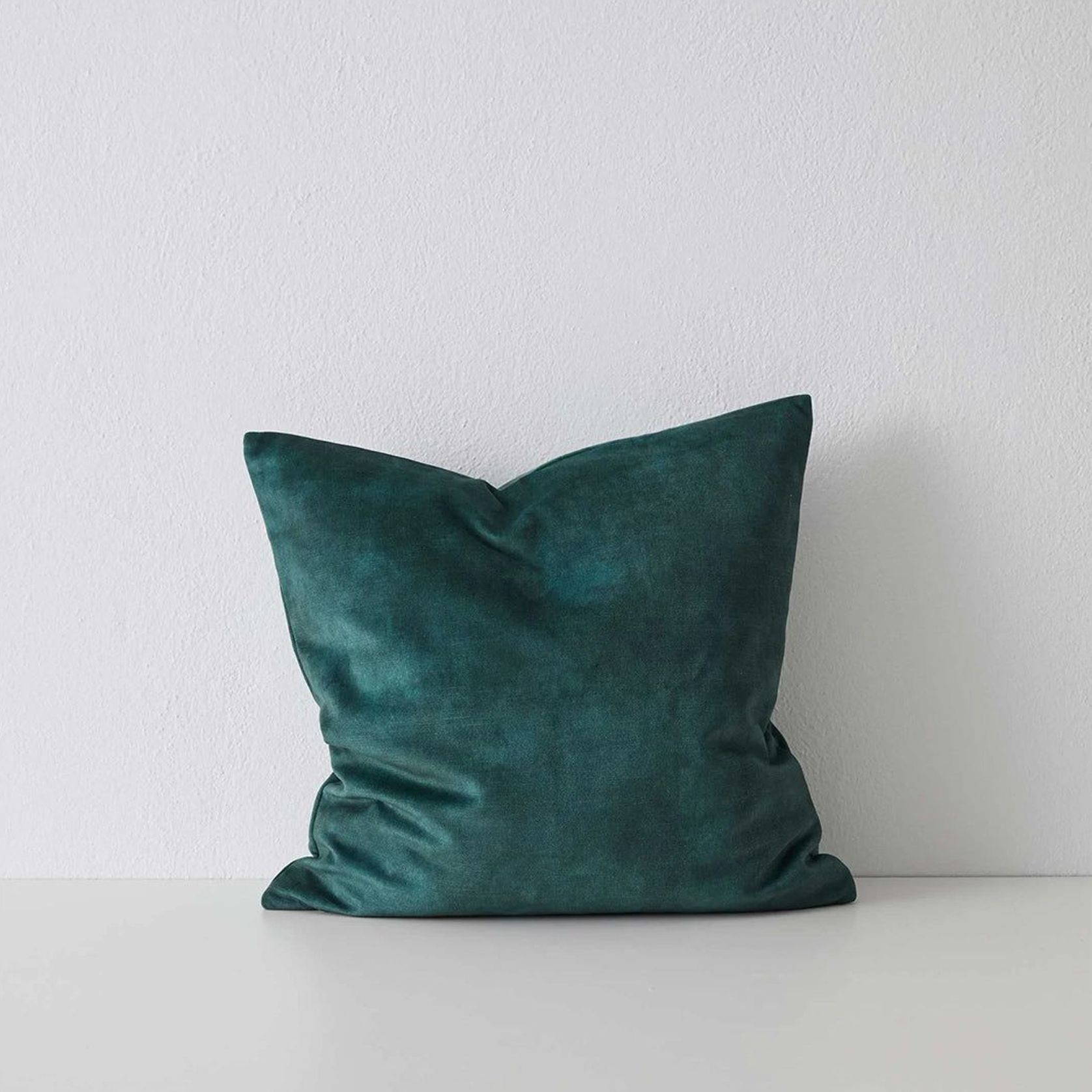 Weave Home Ava Velvet Cushion - Emerald | 50 x 50cm gallery detail image