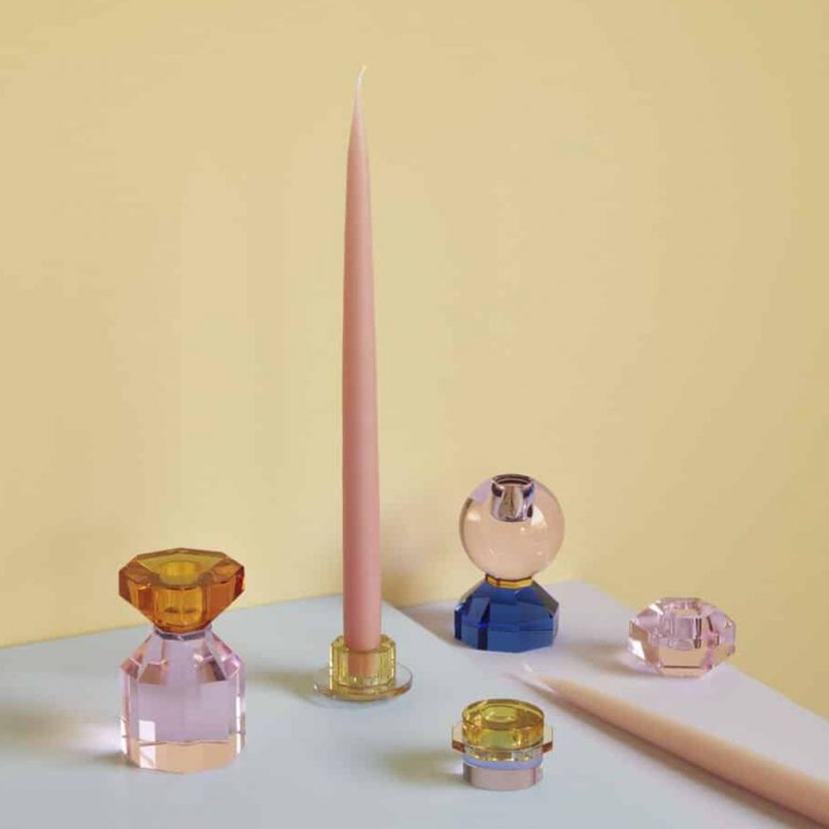 Gem Candle Holder Amber/Pink gallery detail image