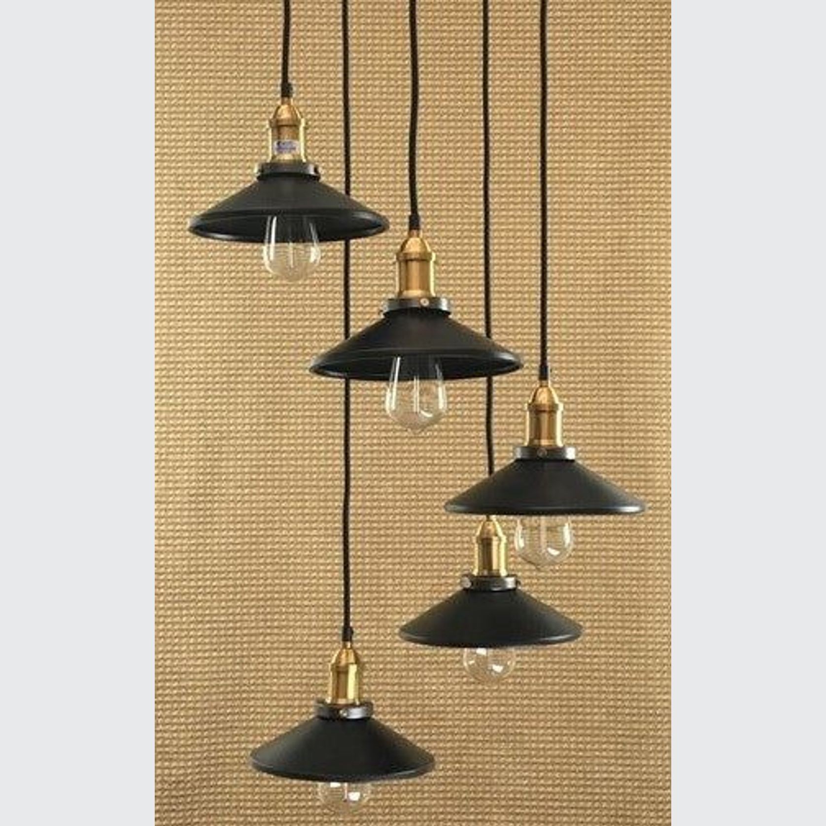 Round Vintage Cluster with Five Metal Pendants gallery detail image