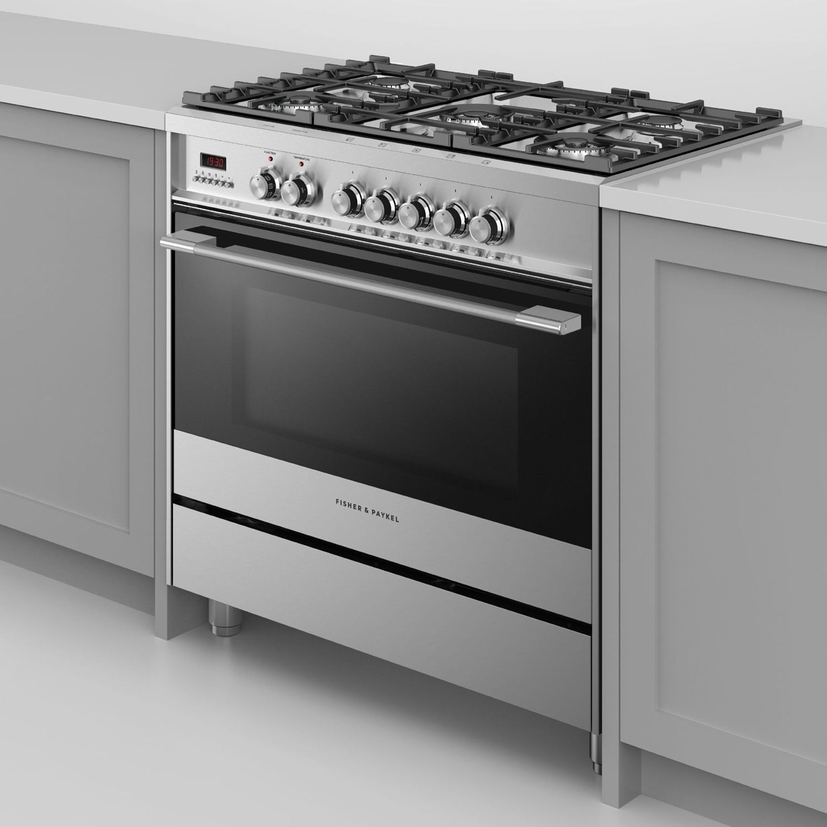 Freestanding Cooker, Dual Fuel, 90cm, 5 Burners, Stainless Steel ArchiPro NZ