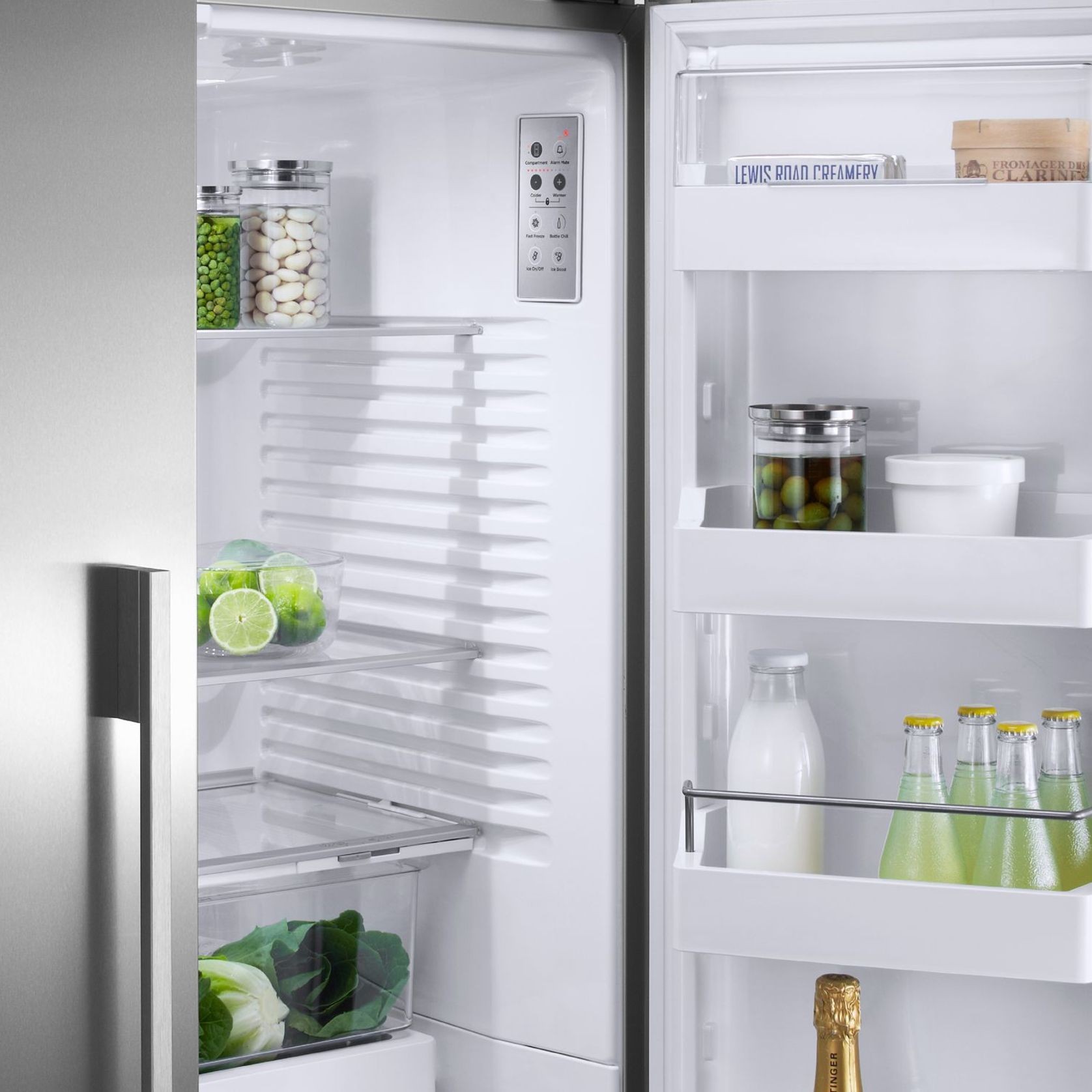 Freestanding French Door Refrigerator Freezer, 90cm, 569L, Ice & Water