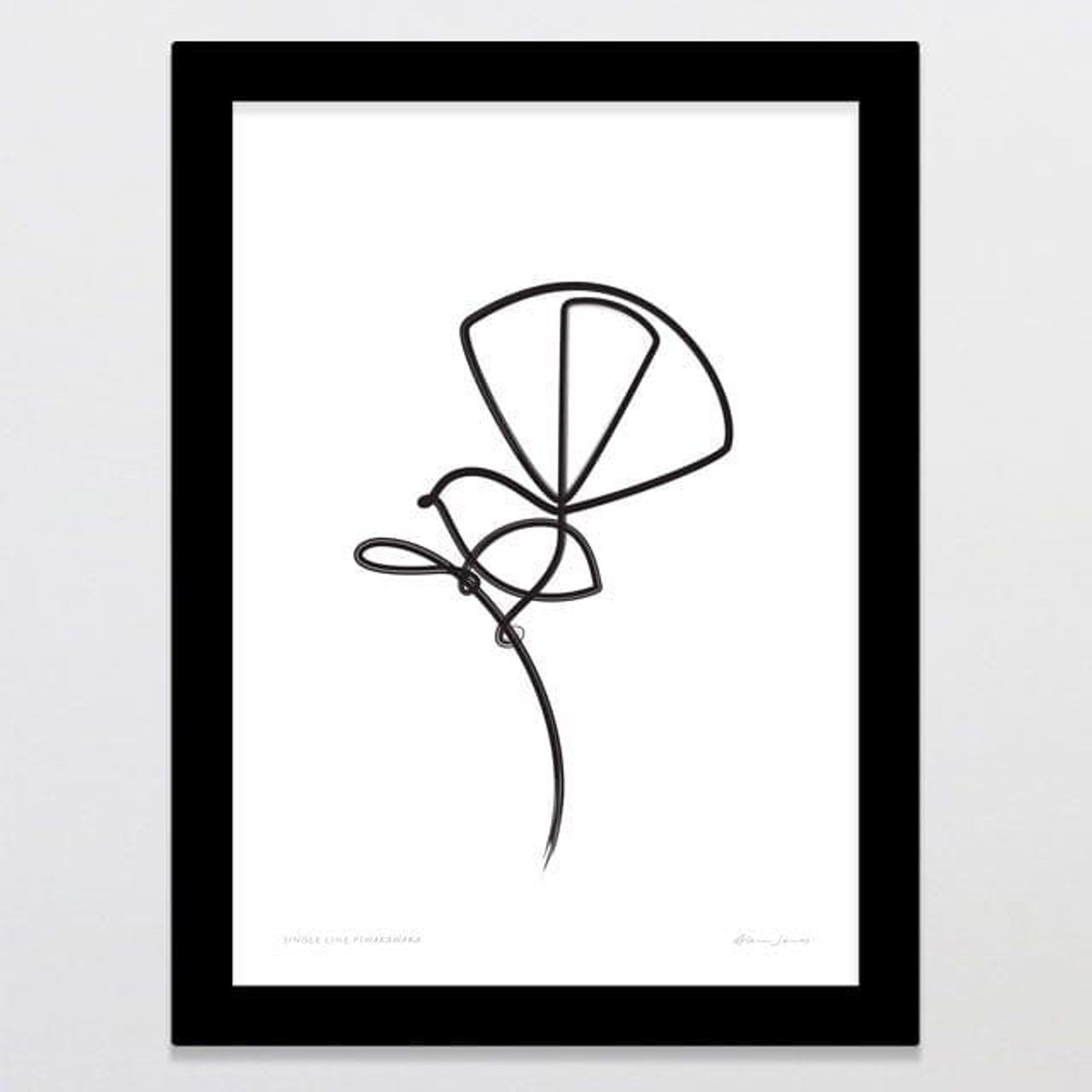 Single Line Piwakawaka Art Print gallery detail image