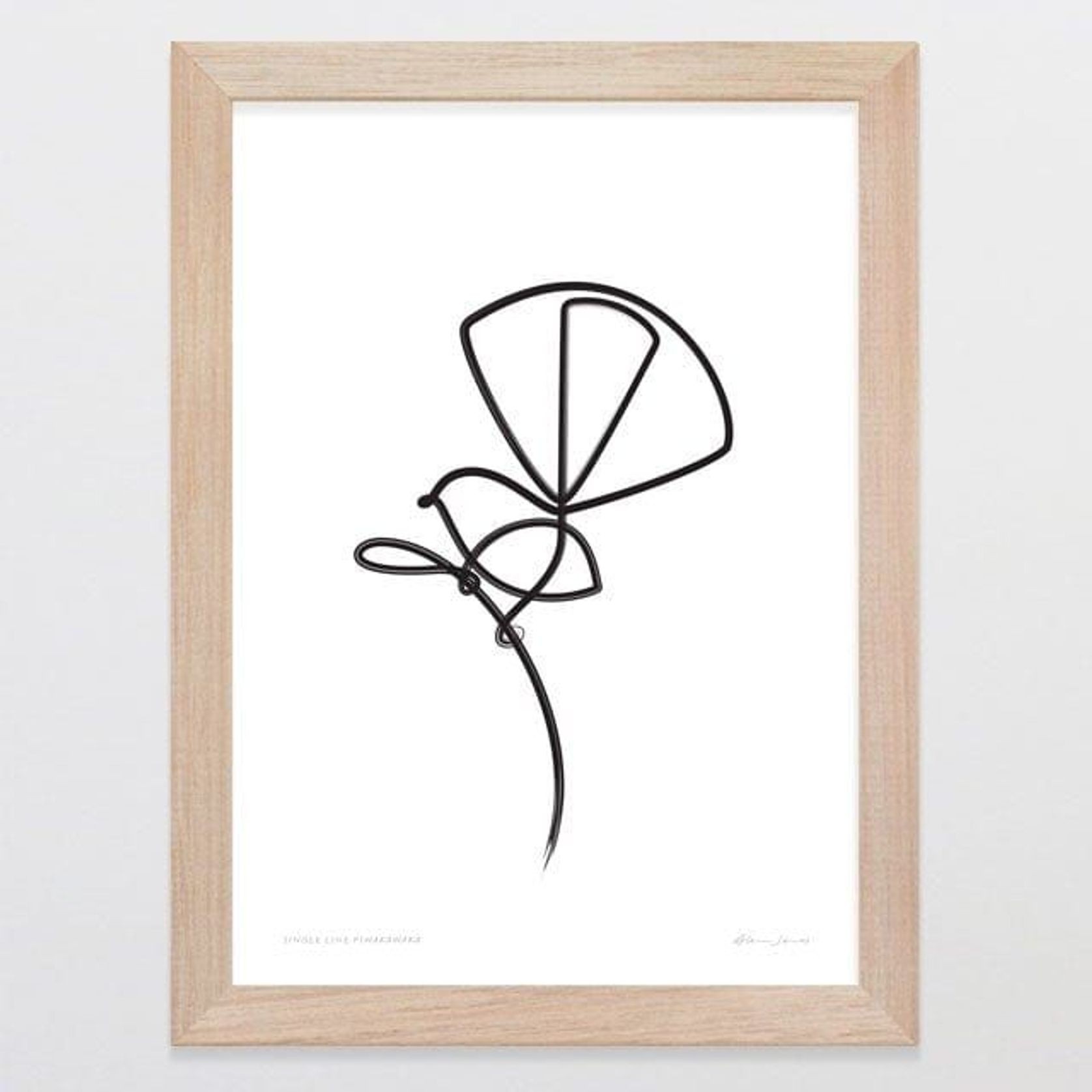 Single Line Piwakawaka Art Print gallery detail image