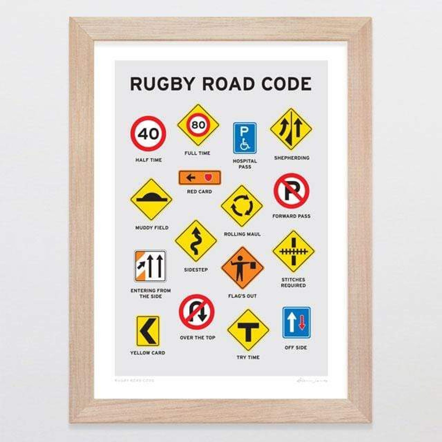 Rugby Road Code Art Print gallery detail image