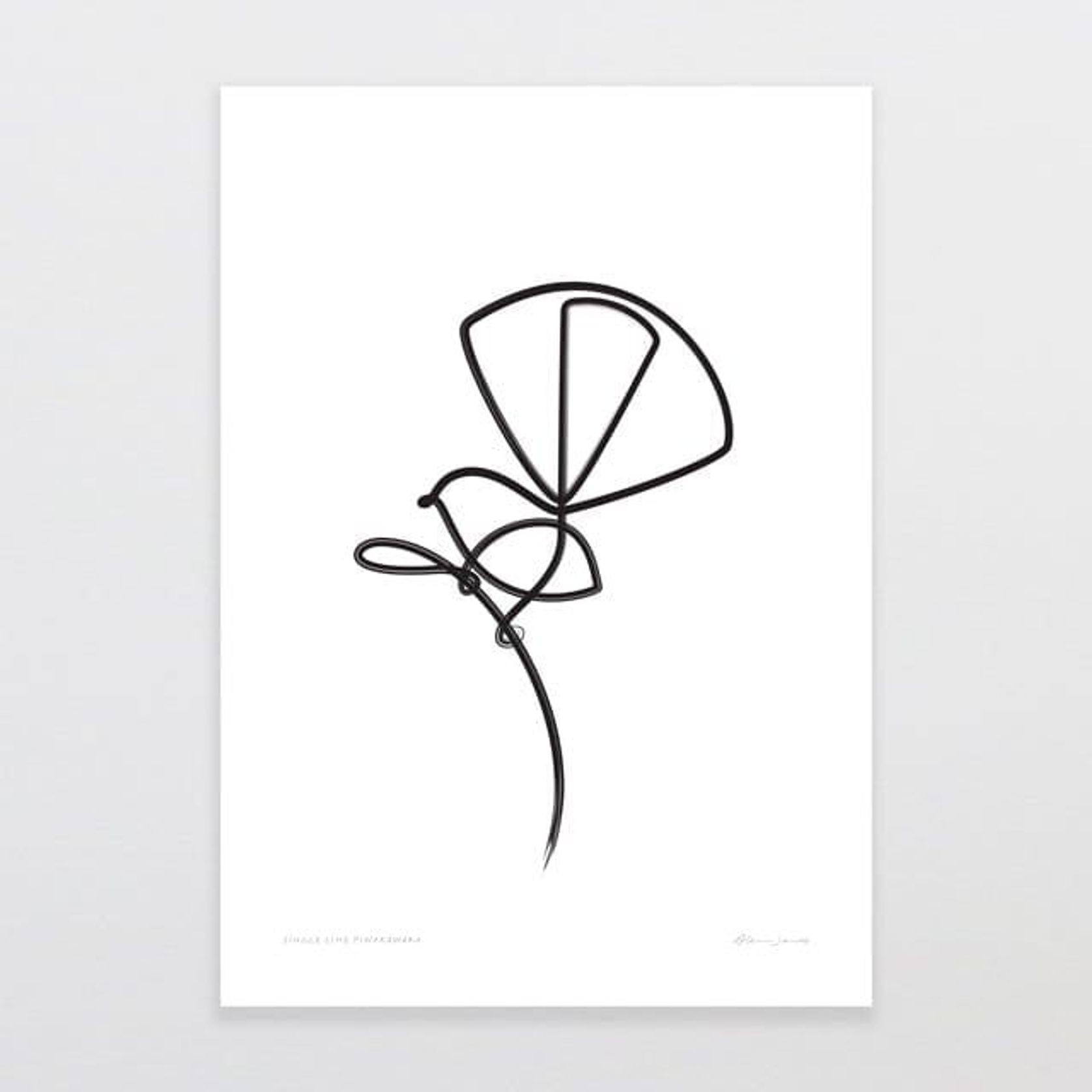Single Line Piwakawaka Art Print gallery detail image