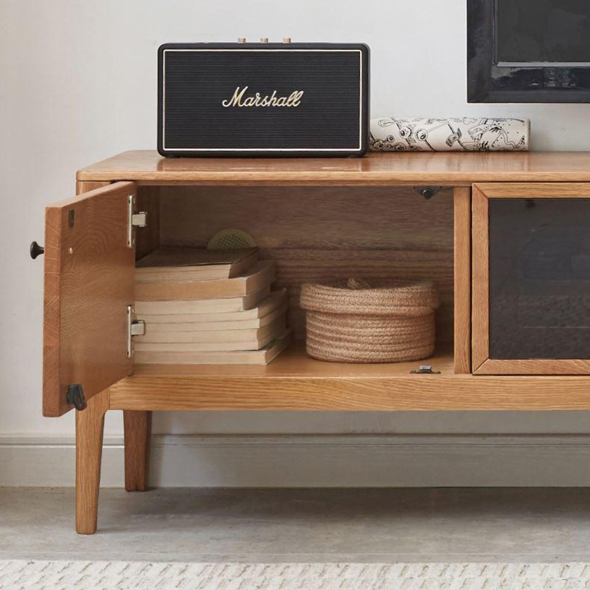 Honey oak entertainment shop center