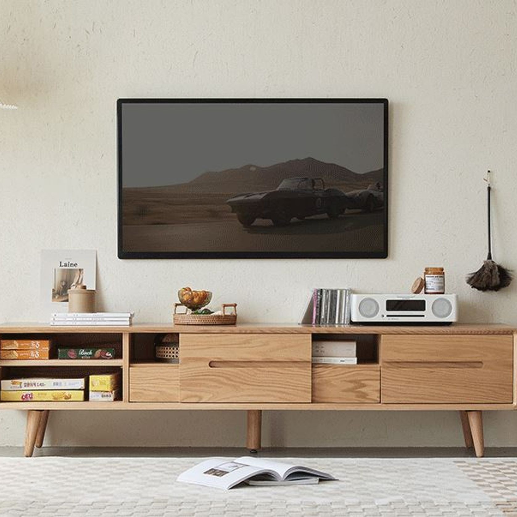 Malmo Natural Solid Oak Entertainment Unit gallery detail image