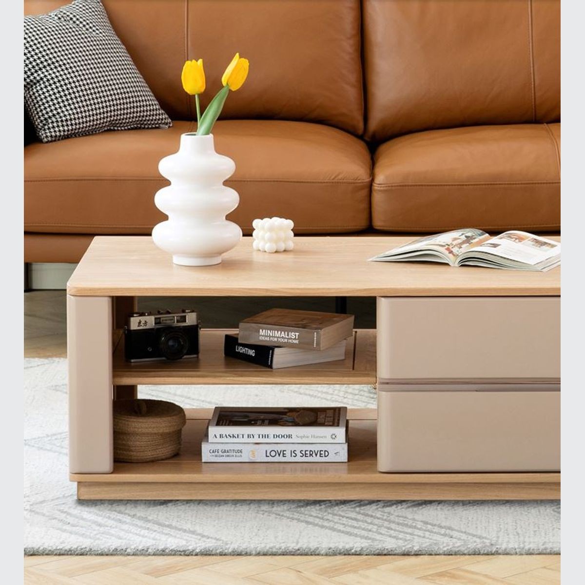 Oak colored coffee table sale
