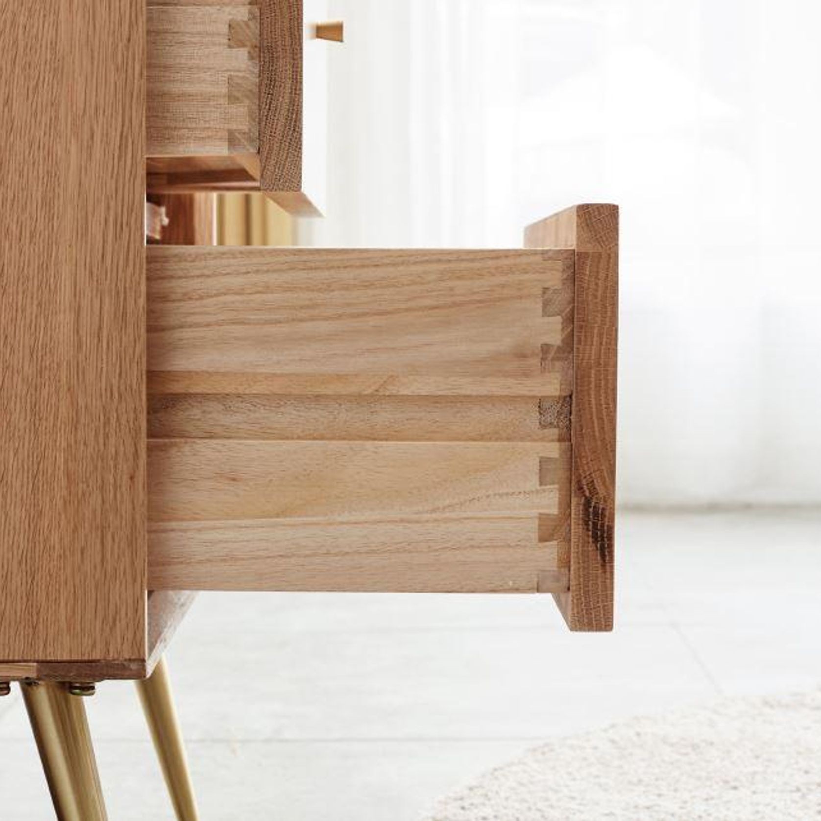 Parquet Solid Oak 5 Drawers Tallboy gallery detail image