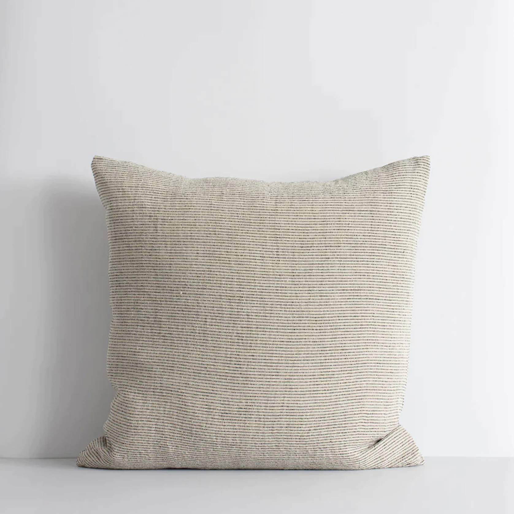 Baya Sandridge Cushion - Linen/Black | 100% Linen gallery detail image
