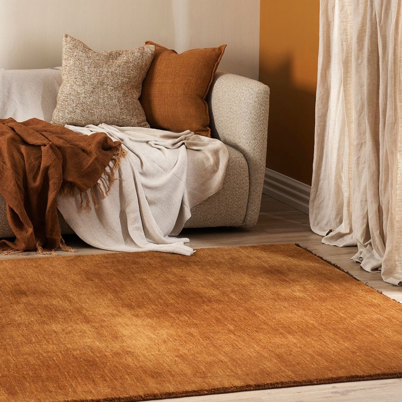 Baya Sandringham Handwoven 100% Wool Rug - Pecan gallery detail image