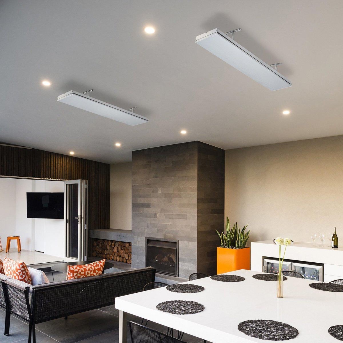 Outdoor strip heater top