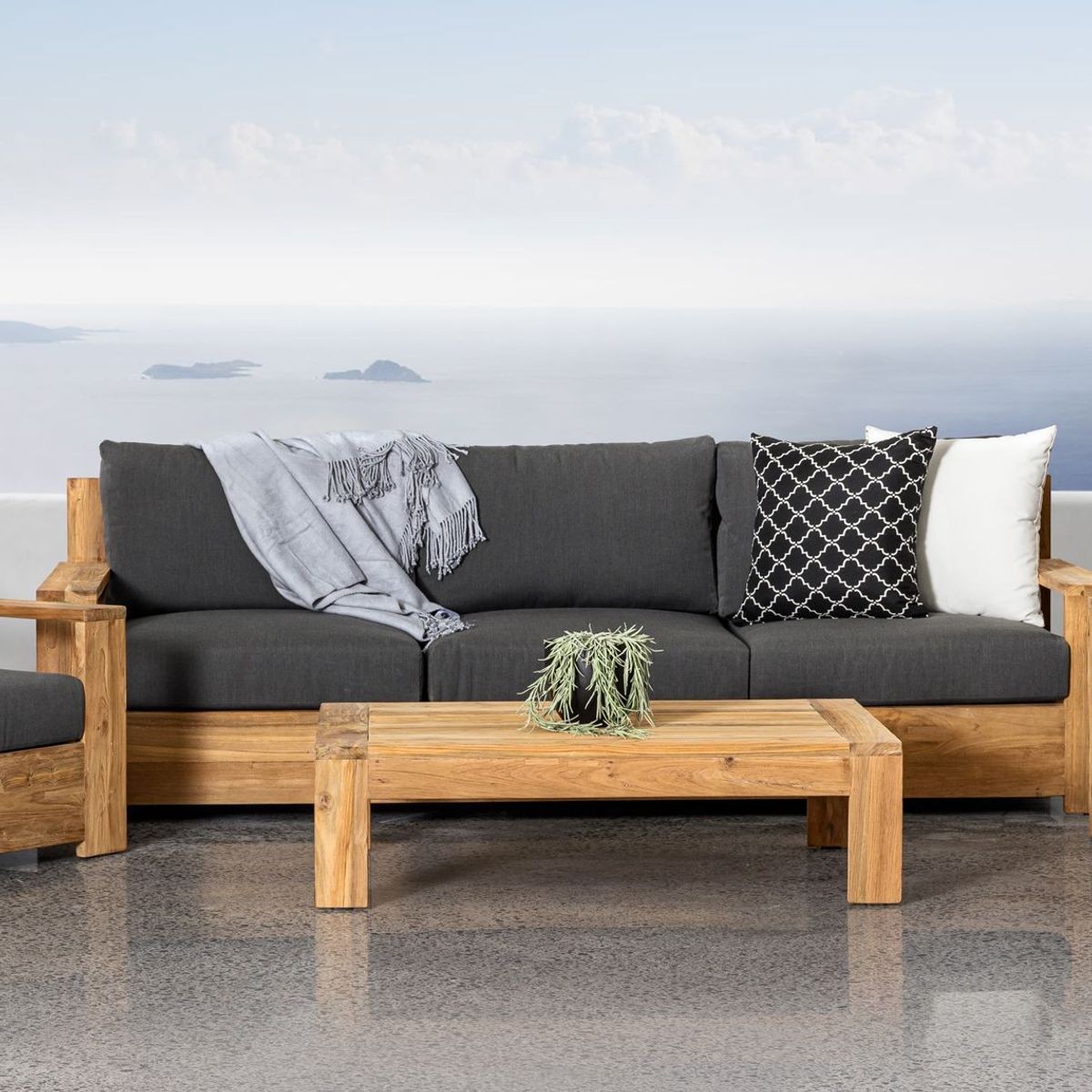 Teak outdoor shop couch set