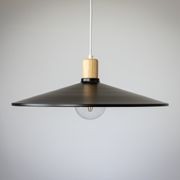 60cm Metal Pendant with Wooden Lamp Holder gallery detail image