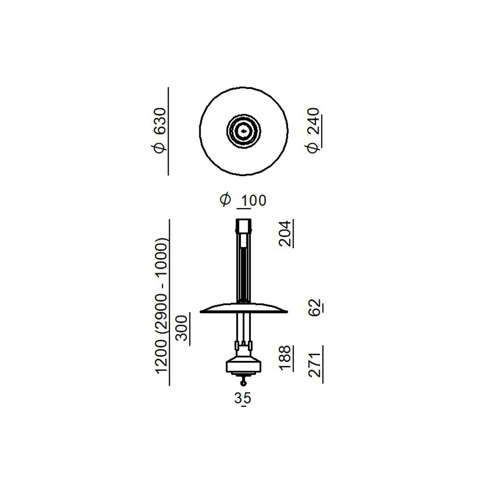Saliscendi - 1957 Suspension Light gallery detail image