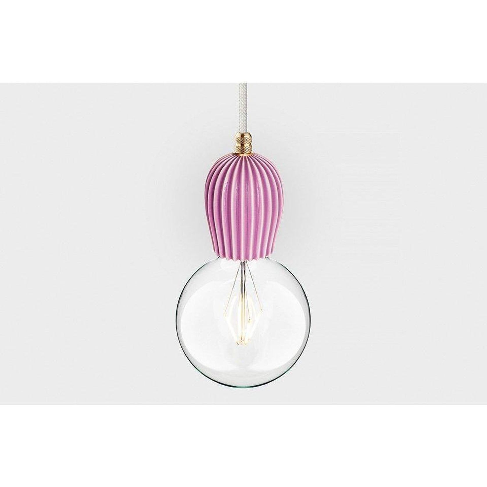 Latitude Keramik Rib Lila Ceiling Light gallery detail image