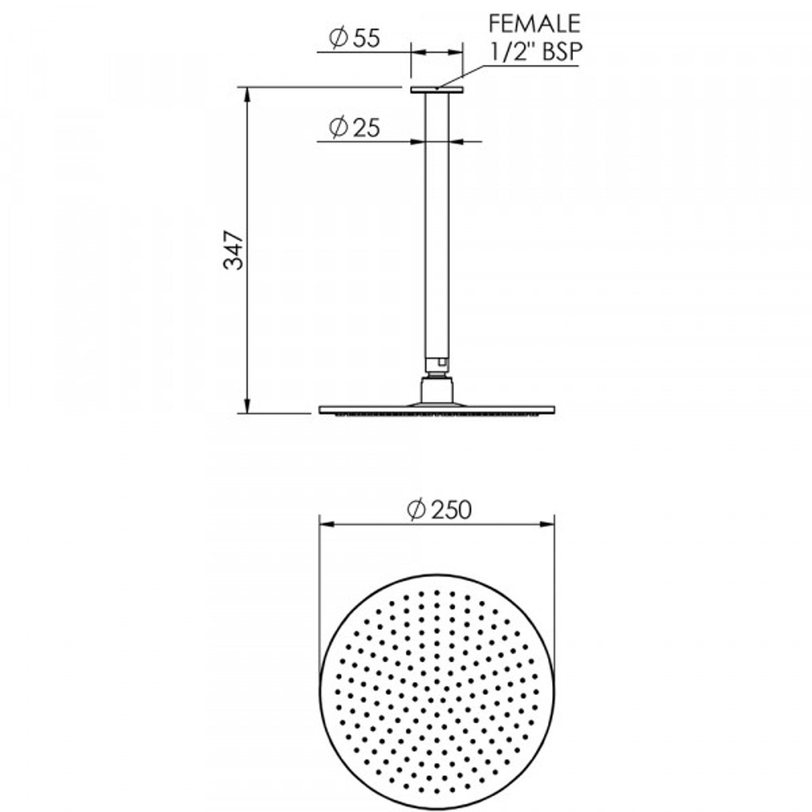 Tate Rain Head Ceiling Mounted (300mm) gallery detail image