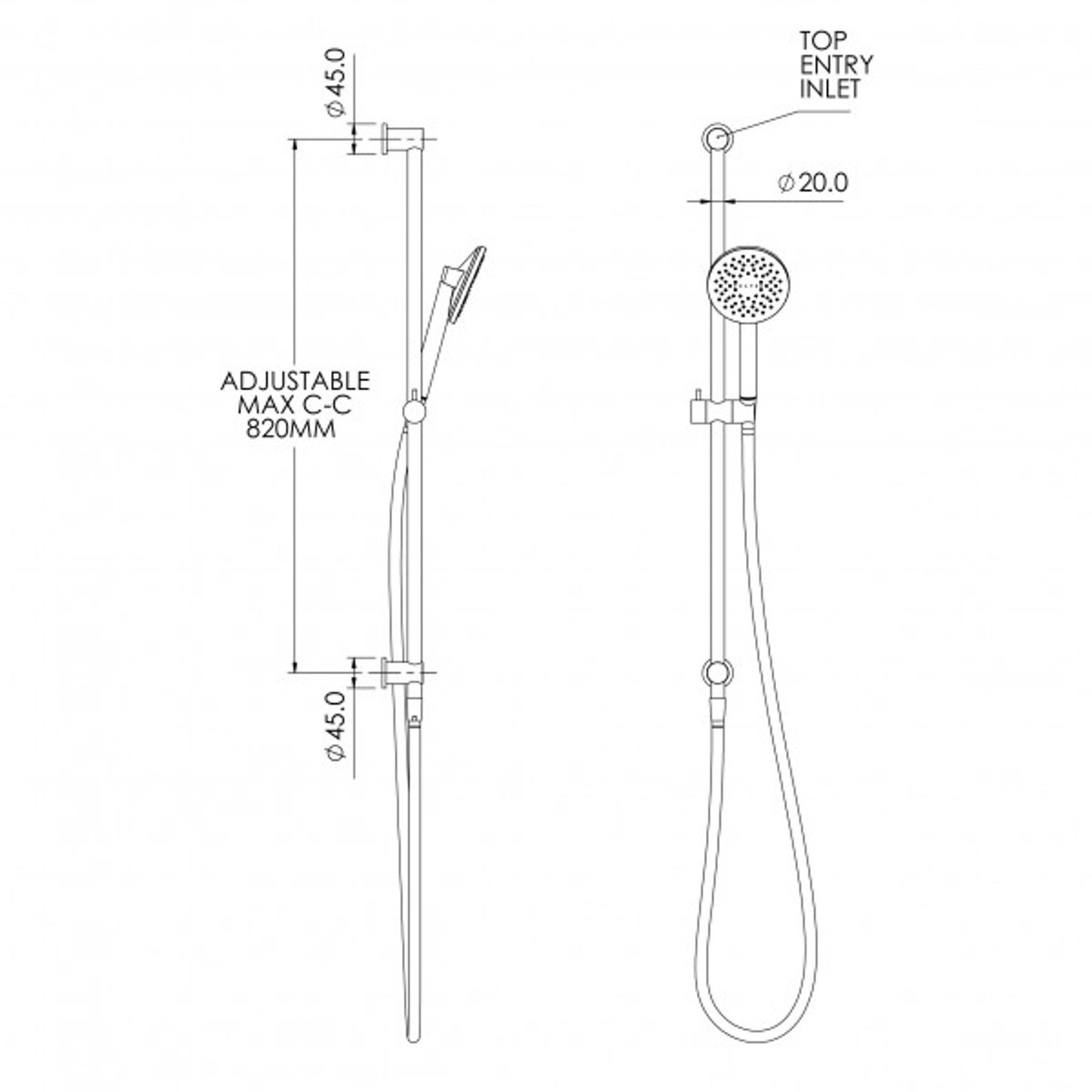 Tate Aerlux™ Single Spray Slide Shower gallery detail image