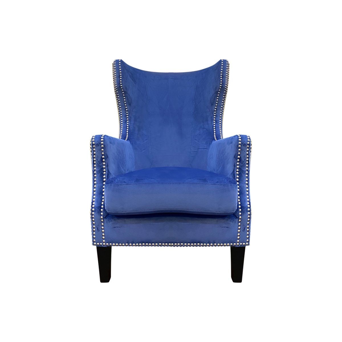 Royal blue shop velvet armchair