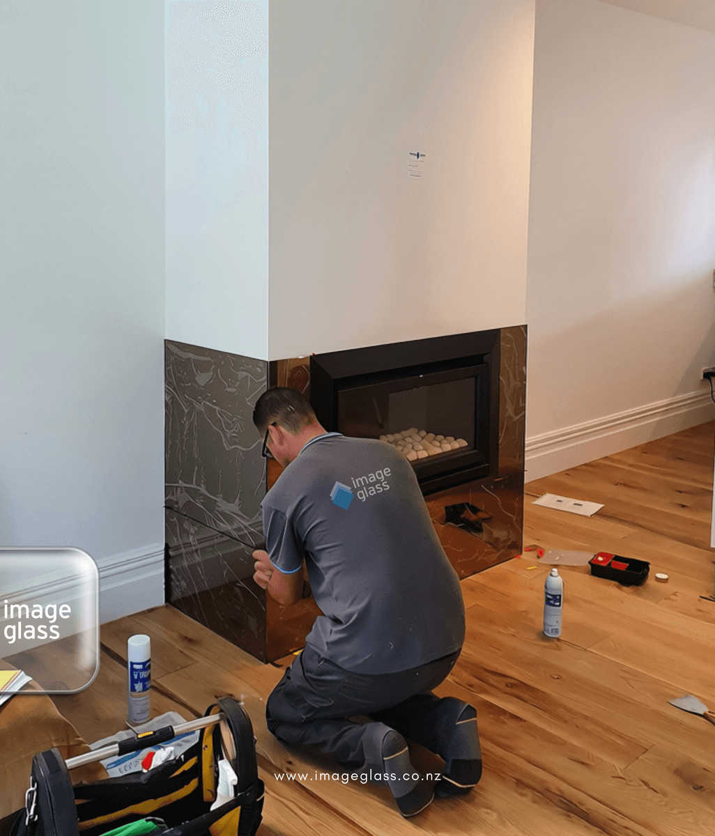 Fireplace Surround: Transformation with Bronze Mirror