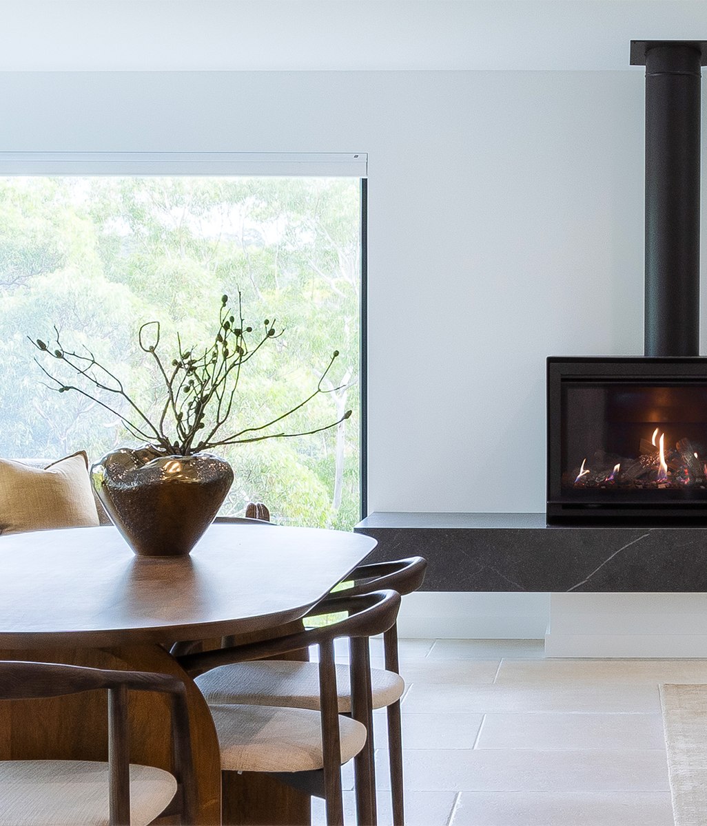 The Treehouse by McRae & Lynch Interiors | Featuring an Escea freestanding gas fireplace