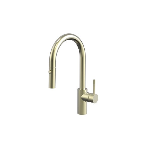 Brushed Brass Motivo Gooseneck Pull Out Sink Mixer
