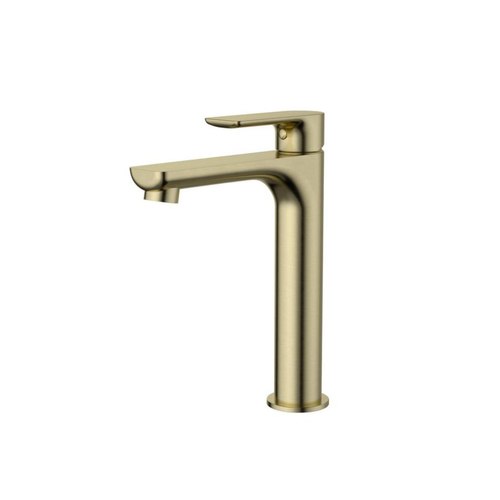 Brushed Brass Quadro High Rise Basin Mixer