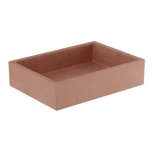 Nutmeg Elementi Bare Concrete Square Vessel Basin