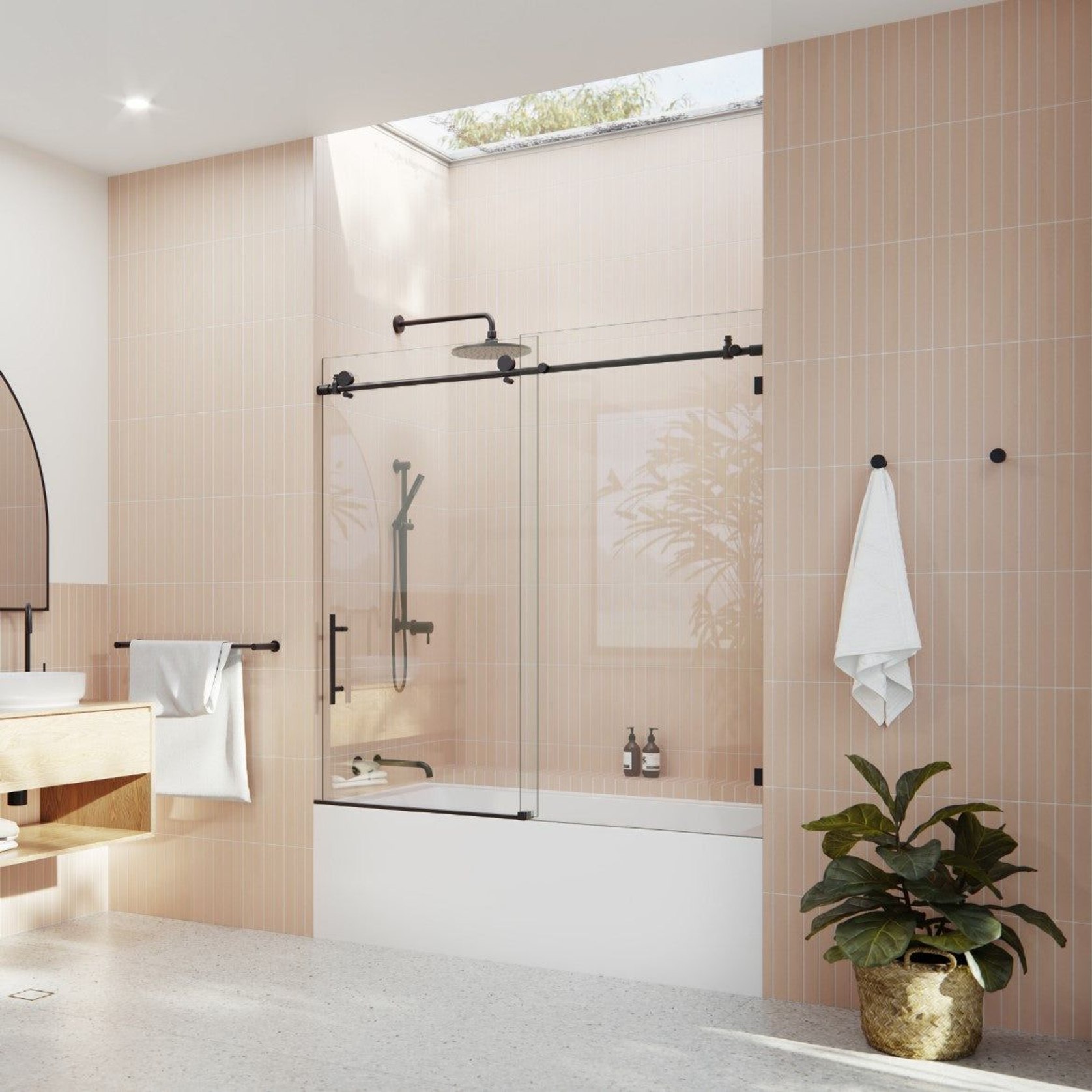 Over Bath Sliding Shower Screen ArchiPro NZ