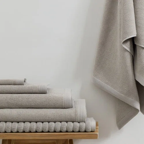 Charcoal Rib Bath Towels