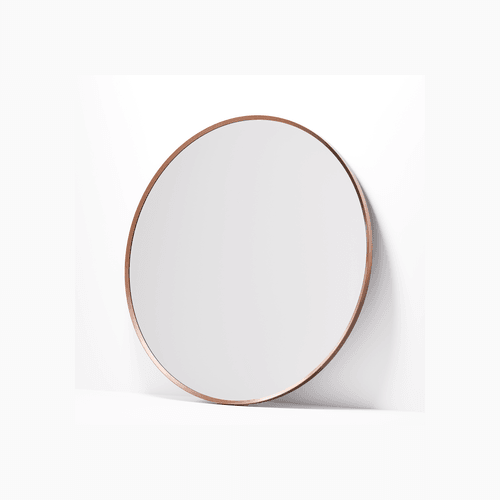 Brushed Copper Code Aspect Round 700 Framed Mirror Range