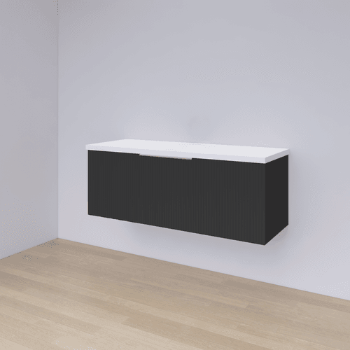 Matte Black Code Piper 1200 Single Drawer Vanity