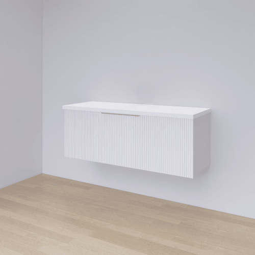 Matte White Code Piper 1200 Single Drawer Vanity
