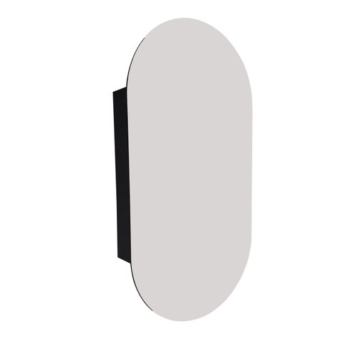 Matte Black Code Neo Oval Inset Mirror Cabinet 500 X 950Mm