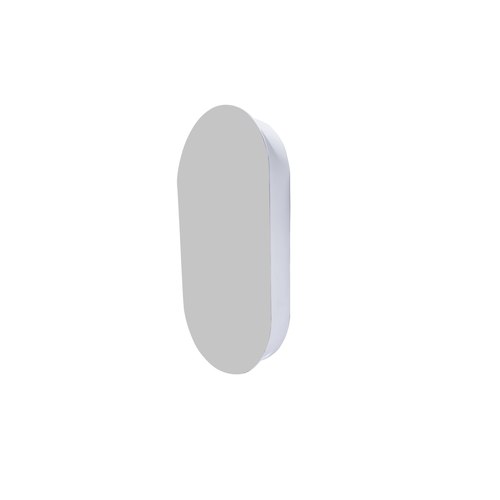 Matte White Code Neo Oval Round Mirror Cabinet 500 X 950mm