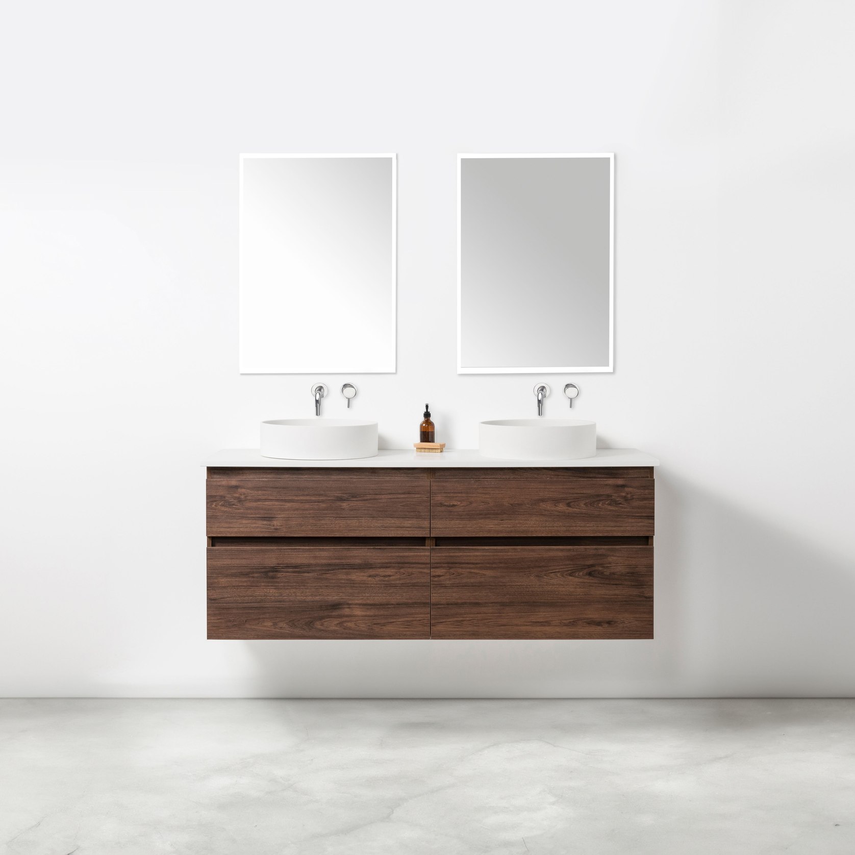 Soft Solid Surface 1550, 4 Drawer, Wall-Hung Vanity | ArchiPro NZ