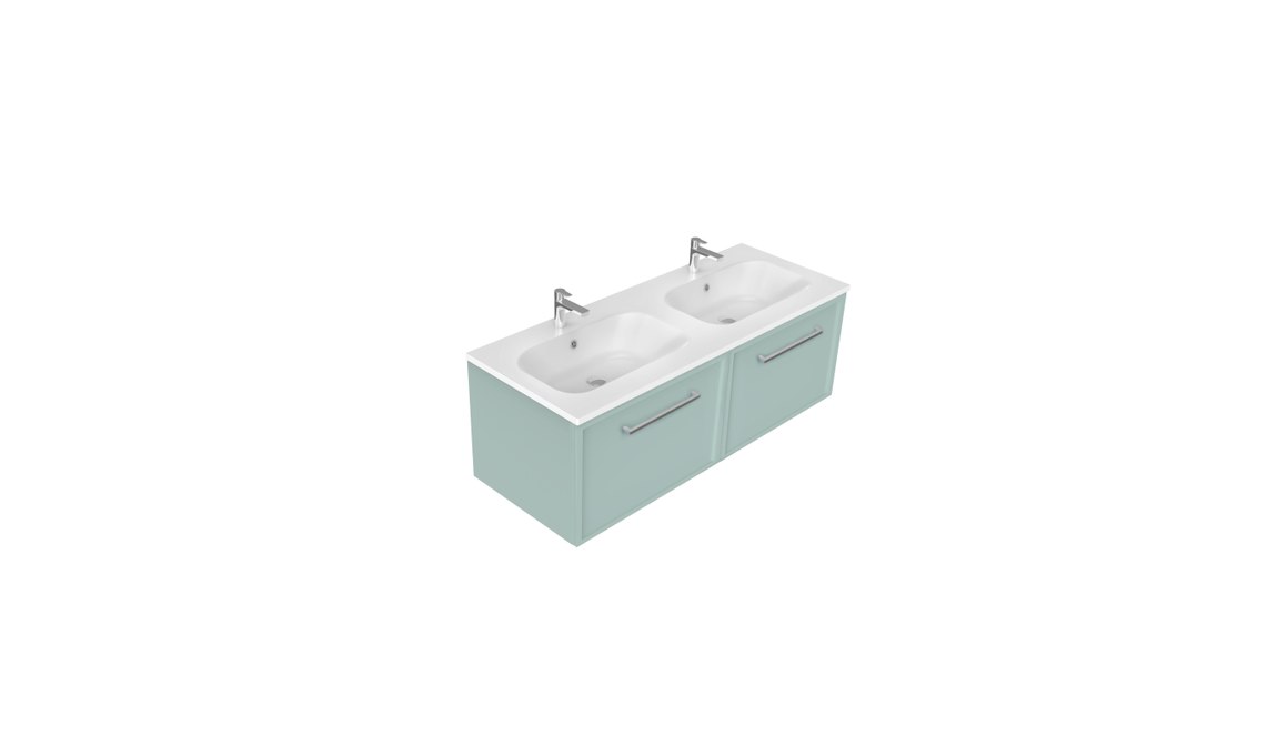 4734 1200 Francisco Wall Hung Double Basin Vanity Bathroom Vanities