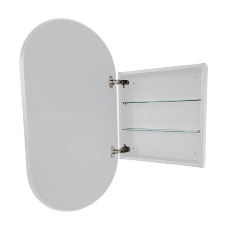 Matte White Code Neo Oval Inset Mirror Cabinet 500 X 950Mm