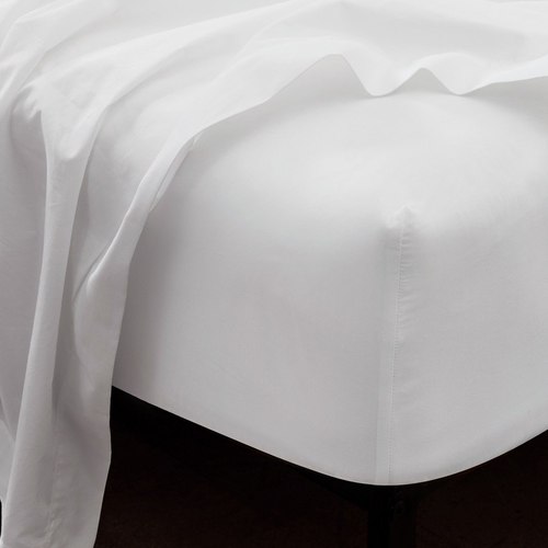 White Cotton Percale Fitted Sheets