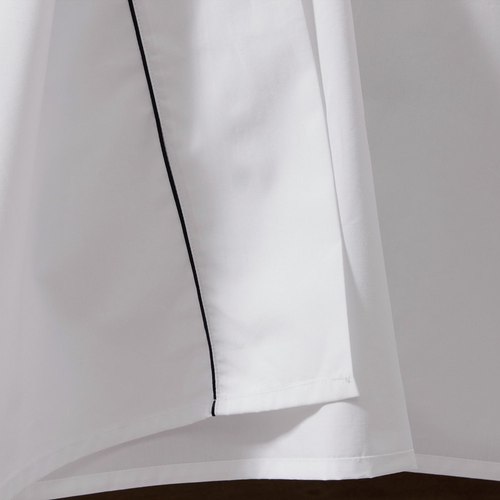 White / Black Cotton Percale Flat Sheets with Piping