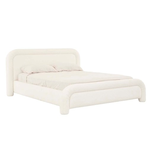 Ivory Boucle Almos Chubby Bed