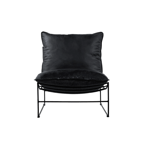 Graphite Leather Leonardo Leather Lounge Chair