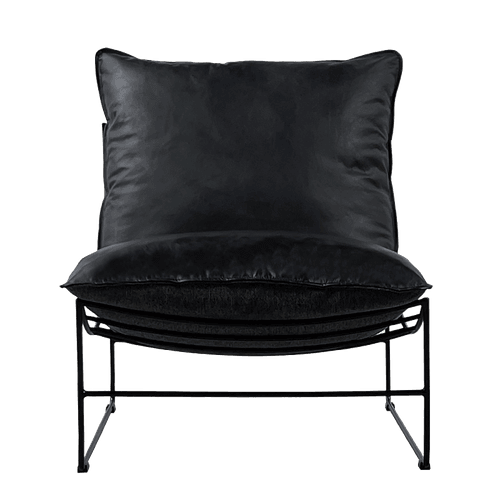 Graphite Leather Leonardo Leather Lounge Chair