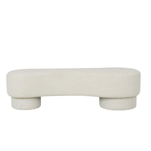 Chalk Boucle Zola Bench Seat
