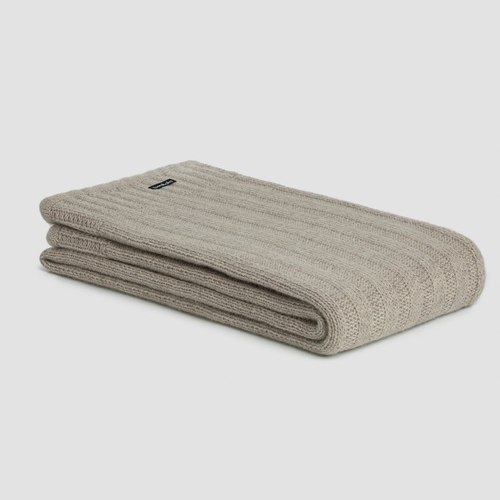 Wheat Chunky Rib Angora & Merino Wool Throws