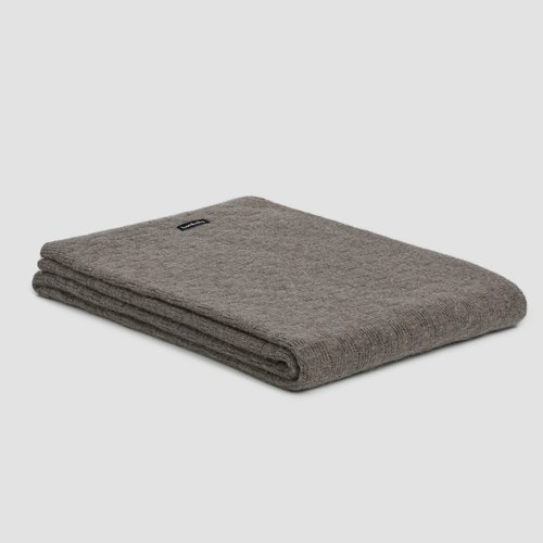 Mocha Light Box Angora & Merino Wool Throws