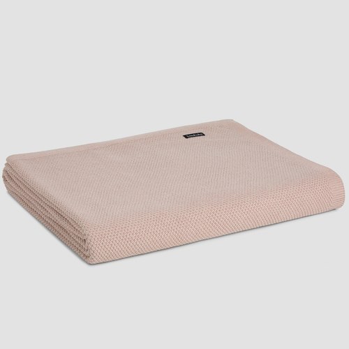 Blush Moss Stitch Cotton Blankets